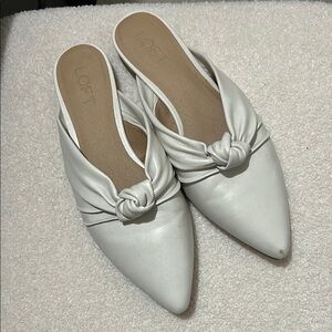 LOFT Women's White Knotted Mules